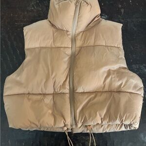 Tan Puffer Vest
